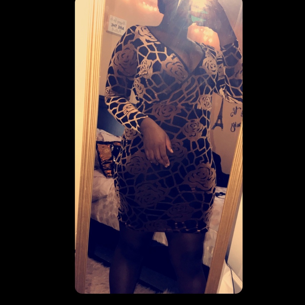 Gold and black dress